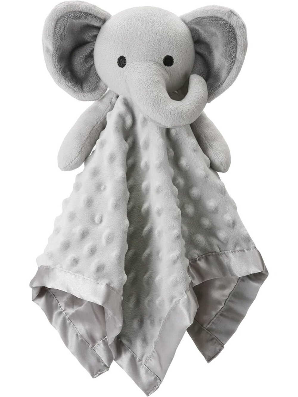 Soft Elephant Security Blanket for Babies | Snuggle Toy & Stuffed Animal | Gray